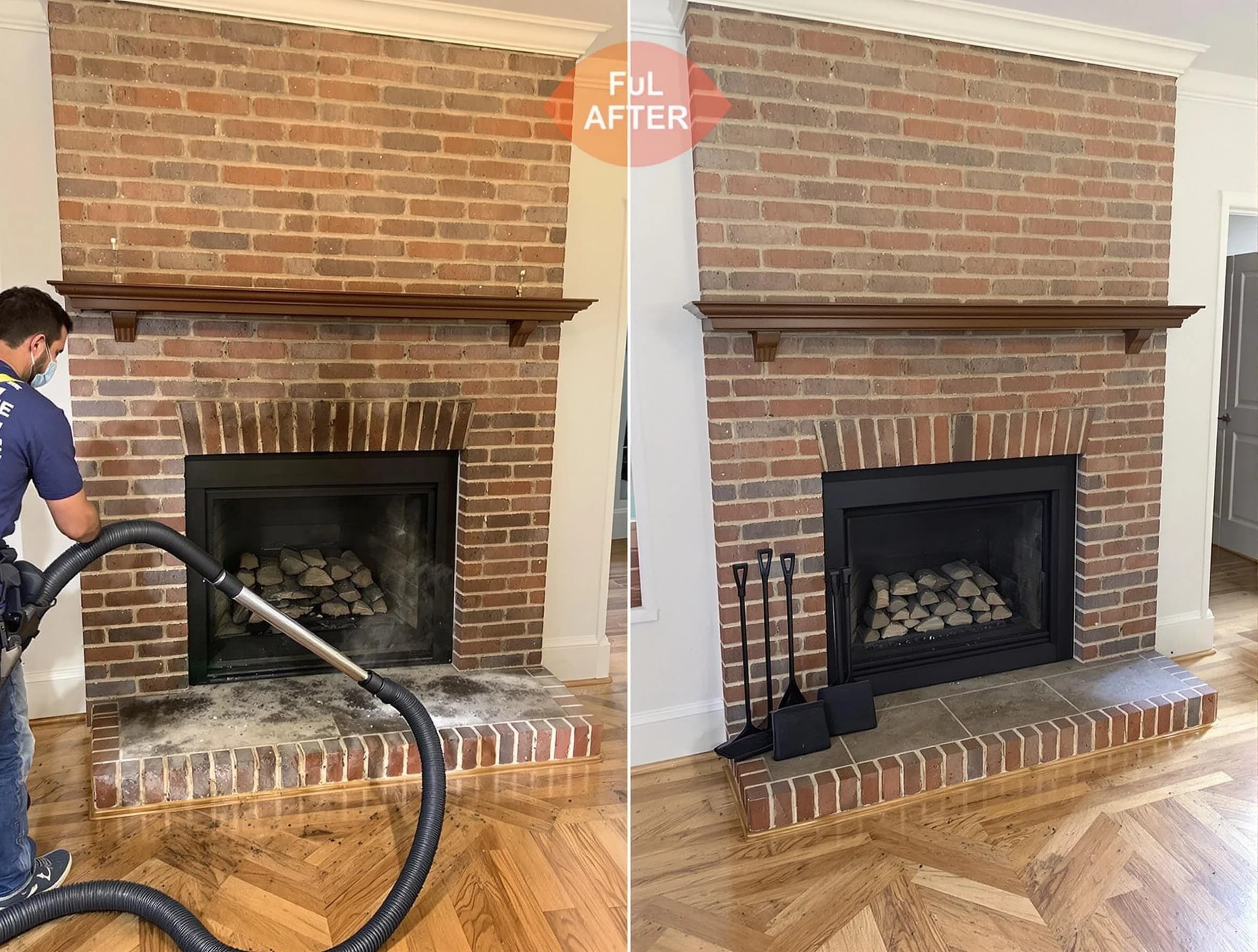 Atlantic City Chimney Sweep carefully sanitizing a fireplace in Atlantic City, NJ